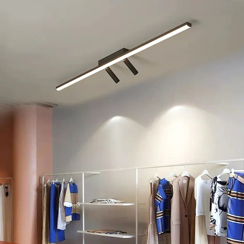 Linear LED Deckenleuchte Schwarz Wohnzimmer – Bild 7 von 8