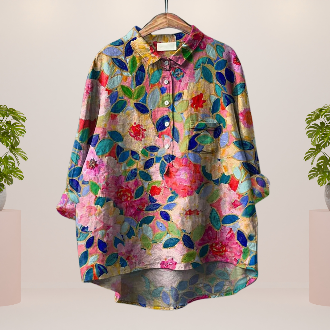 Exklusives Damenhemd mit Kunstdruck – Bild 7 von 7