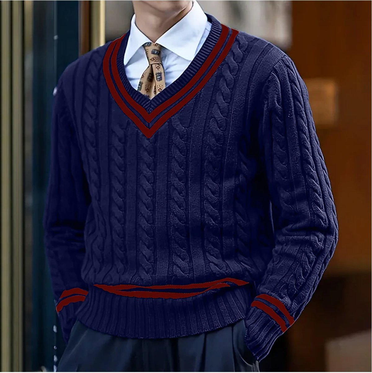 Pullover Herren V-Ausschnitt – Pelanva – Ansicht 5