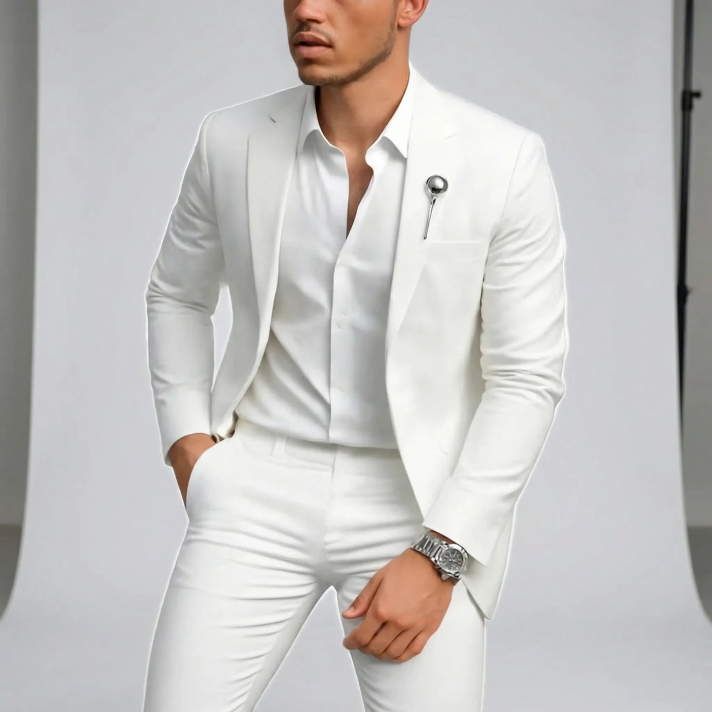 Zweiteiliger Slim-Fit-Anzug für Herren – Pelanva – Ansicht 4