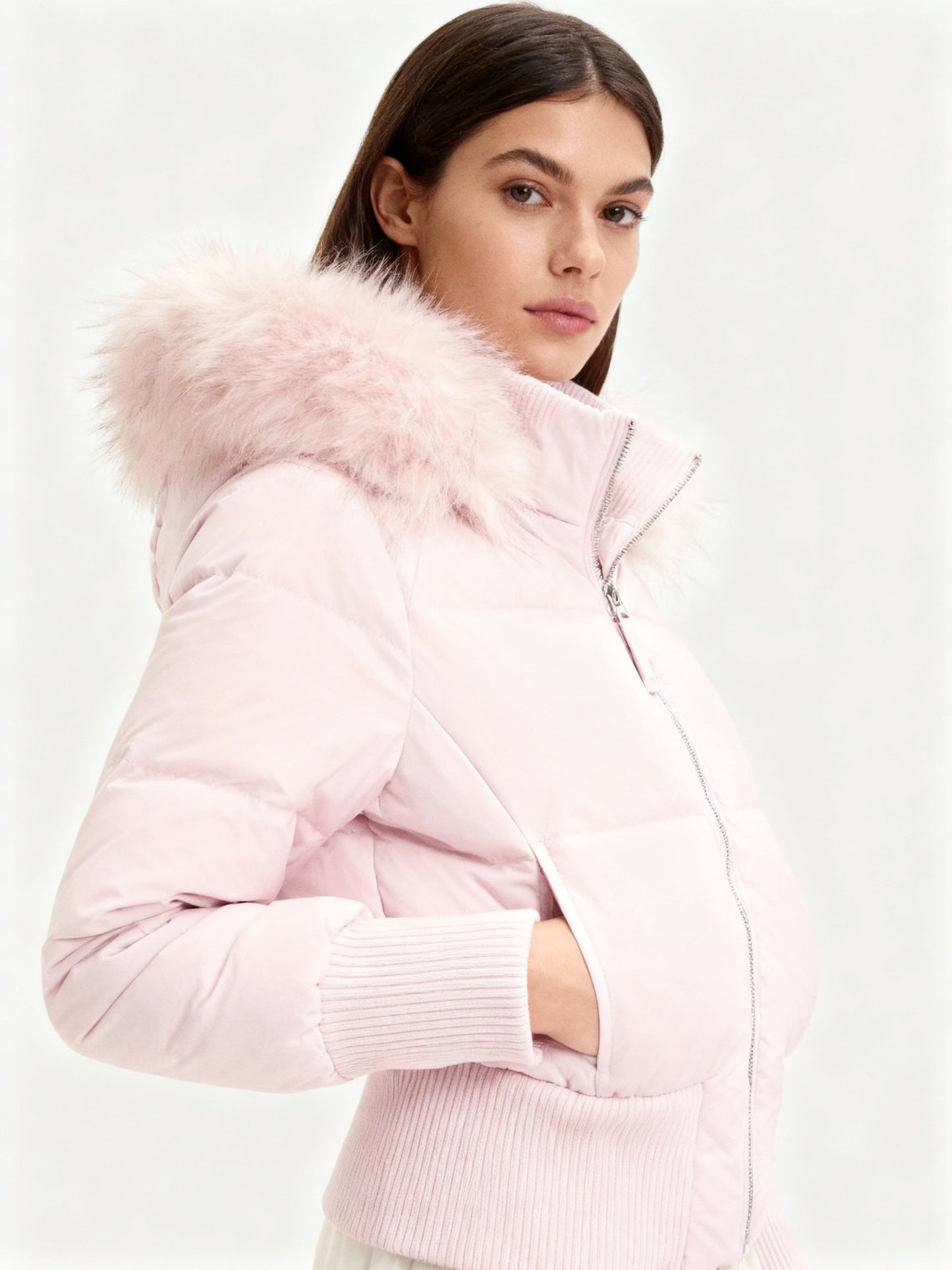 Damen Gesteppt Winterjacke mit Warm & Abnehmbarer Kapuze – Bild 20 von 20