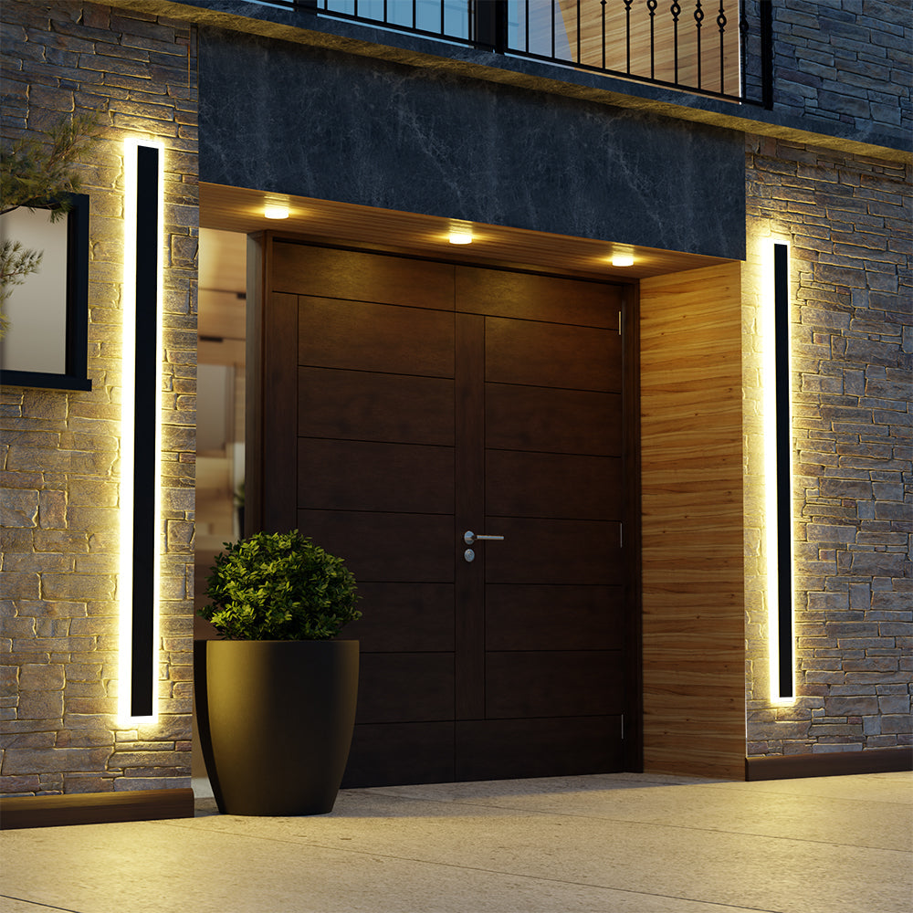 Modern LED Außenwandleuchte Schwarz Metall Garten/Balkon – Bild 2 von 23