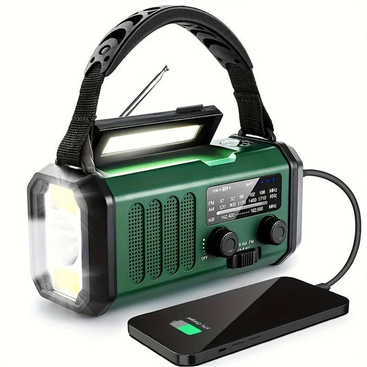 StormMate X10 Notfallradio mit 10.000 mAh Powerbank| Solar, Kurbel & USB-C| LED-Licht, SOS-Alarm & Kompass| AM/FM/NOAA – Elek