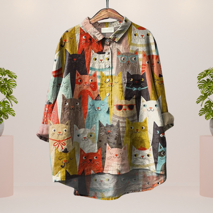 Exklusives Damenhemd mit Kunstdruck – Bild 6 von 7