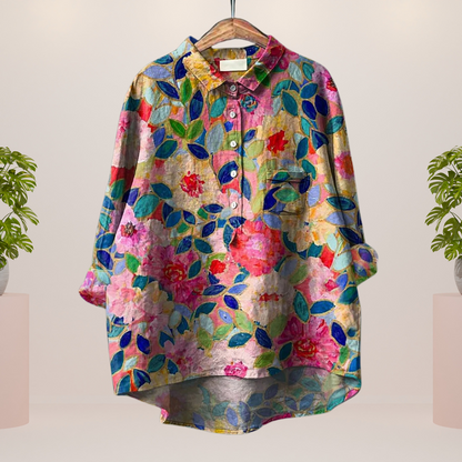 Exklusives Damenhemd mit Kunstdruck – Bild 7 von 7