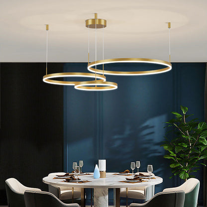 Pendelleuchte Tir-Kreis Ring Moderne Schwarz/Gold/Kaffee Metall Schlafzimmer – Bild 15 von 21