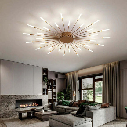 Industrial LED Deckenleuchte Schwarz/Gold Wohnzimmer Metall – Bild 23 von 24