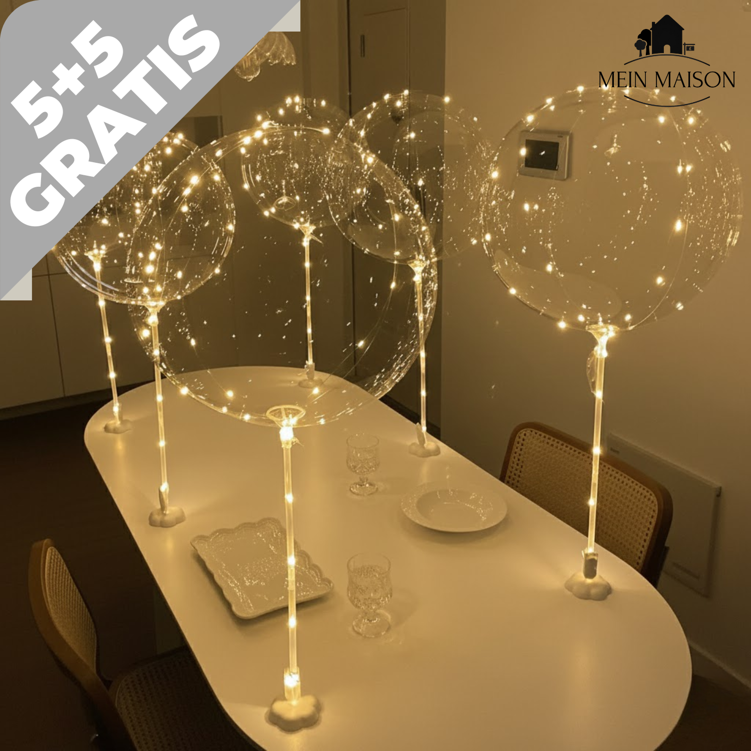 PartyGlow – Erleuchte jede Party mit warmem, wiederverwendbarem LED-Luftballon-Strahlerlicht – Saisonale Dekoration