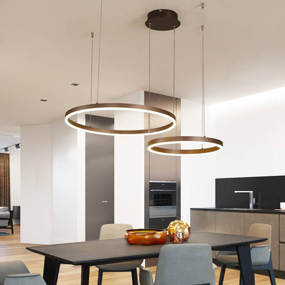 Pendelleuchte Tir-Kreis Ring Moderne Schwarz/Gold/Kaffee Metall Schlafzimmer – Bild 18 von 21