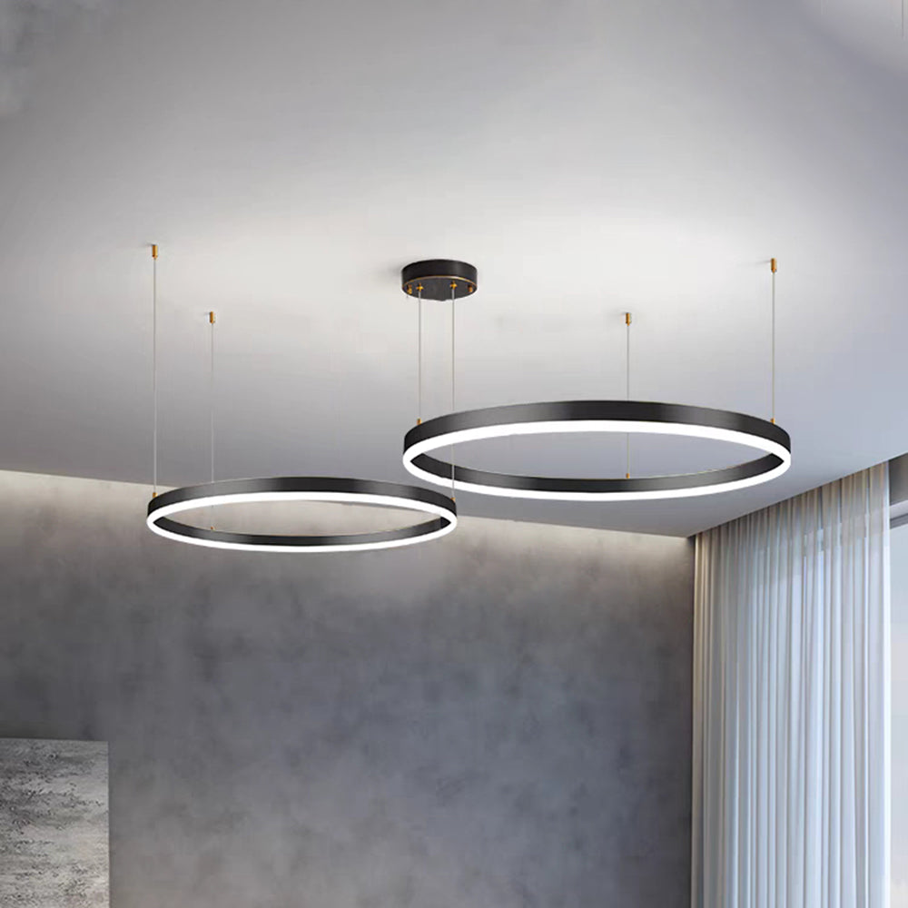 Pendelleuchte Tir-Kreis Ring Moderne Schwarz/Gold/Kaffee Metall Schlafzimmer – Bild 10 von 21