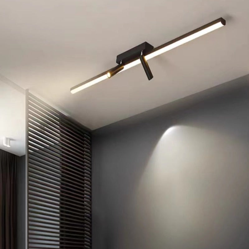 Linear LED Deckenleuchte Schwarz Wohnzimmer – Bild 3 von 8