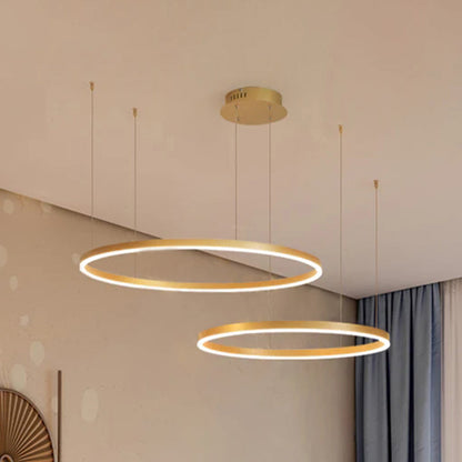 Pendelleuchte Tir-Kreis Ring Moderne Schwarz/Gold/Kaffee Metall Schlafzimmer – Bild 14 von 21