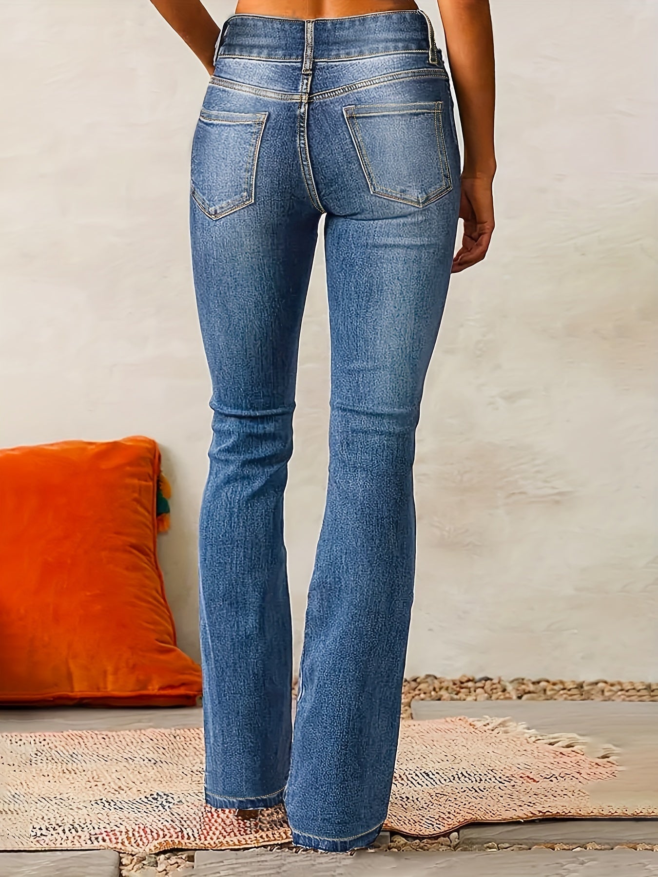 Greta | Damen High-Waist Jeans mit weitem Bein – Hose