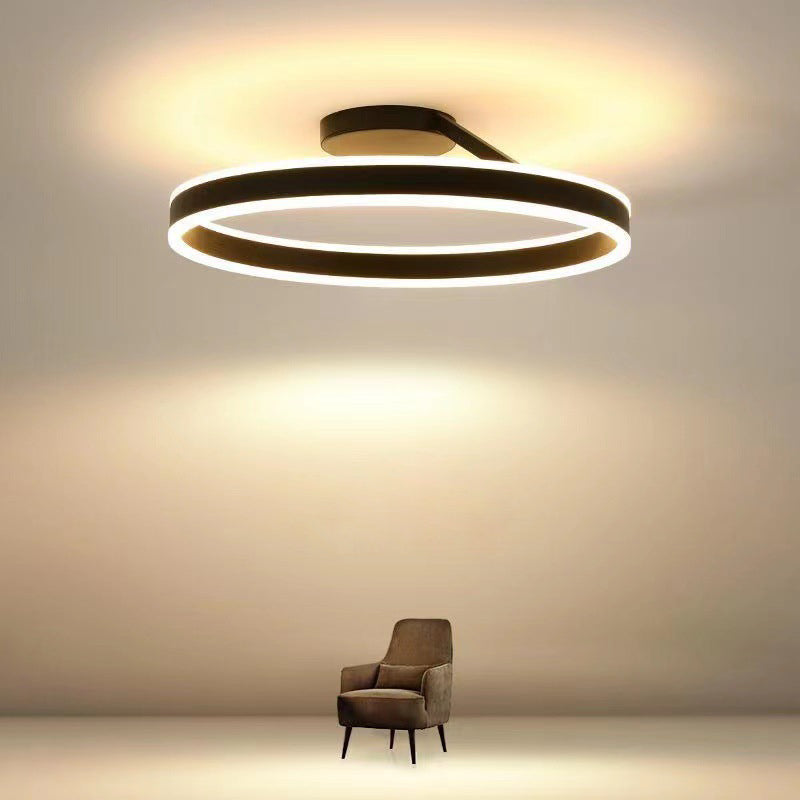 Arisha Deckenleuchte Ring  Modern LED  Schwarz/Weiß Wohnzimmer Flur Metall – Bild 9 von 11