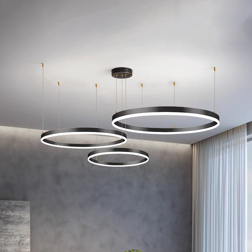 Pendelleuchte Tir-Kreis Ring Moderne Schwarz/Gold/Kaffee Metall Schlafzimmer – Bild 11 von 21