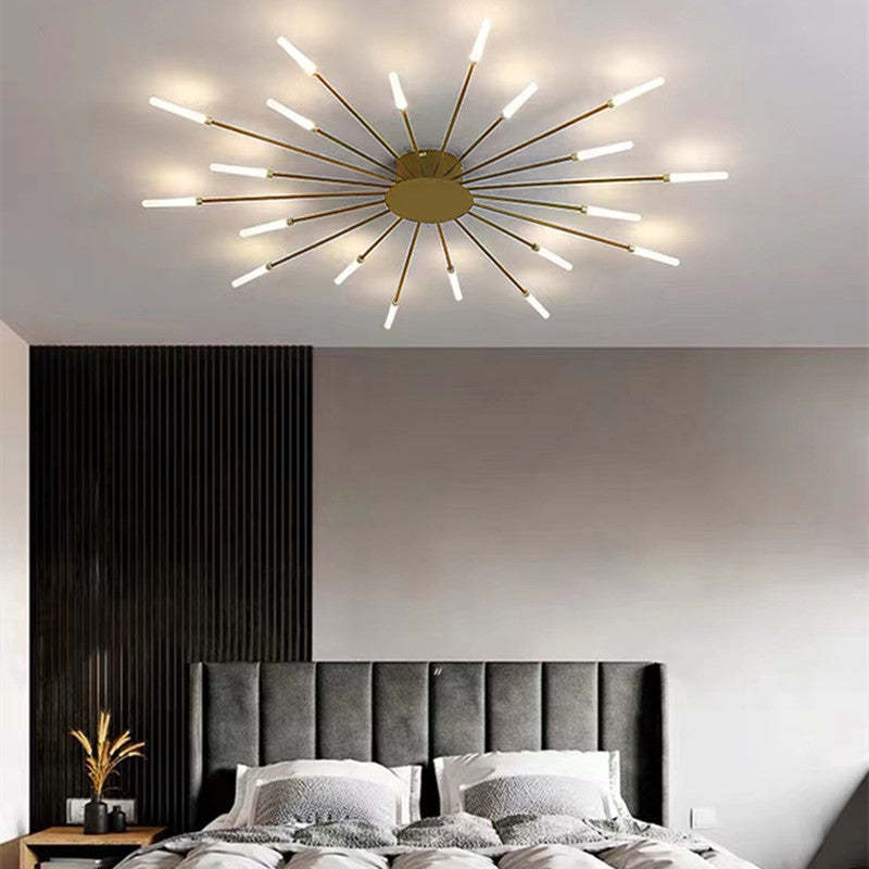 Industrial LED Deckenleuchte Schwarz/Gold Wohnzimmer Metall – Bild 21 von 24
