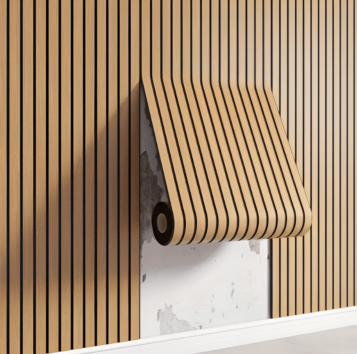 3D Akupanel – Selbstklebende Holzpaneele für stilvolle Wandgestaltung – Dekoration