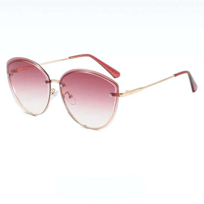 Sonnenbrille Damen, Randlose Katzenaugenform UV400 – Bild 4 von 15