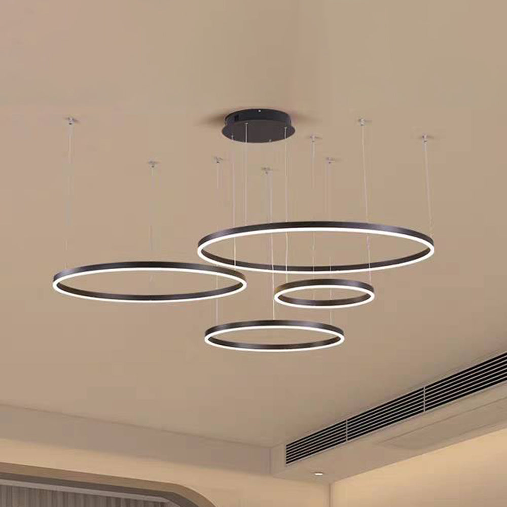 Pendelleuchte Tir-Kreis Ring Moderne Schwarz/Gold/Kaffee Metall Schlafzimmer – Bild 12 von 21