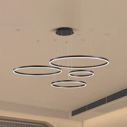 Pendelleuchte Tir-Kreis Ring Moderne Schwarz/Gold/Kaffee Metall Schlafzimmer – Bild 12 von 21