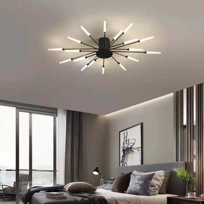 Industrial LED Deckenleuchte Schwarz/Gold Wohnzimmer Metall – Bild 14 von 24