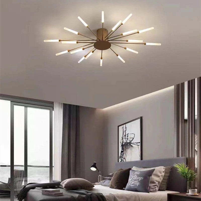 Industrial LED Deckenleuchte Schwarz/Gold Wohnzimmer Metall – Bild 20 von 24