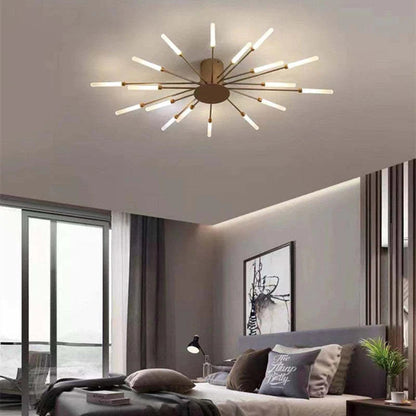Industrial LED Deckenleuchte Schwarz/Gold Wohnzimmer Metall – Bild 20 von 24