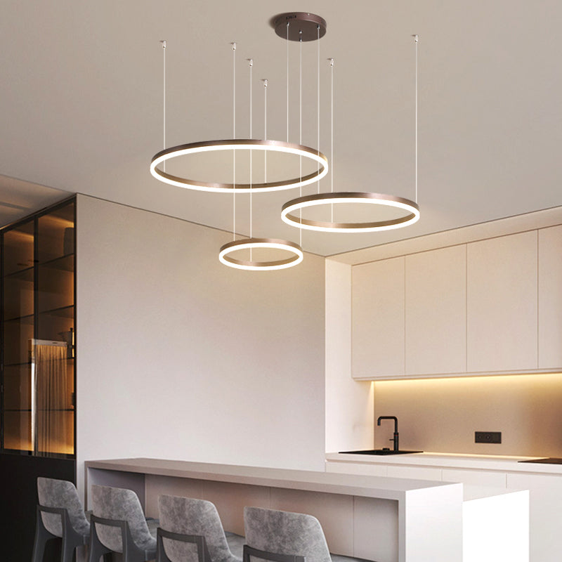 Pendelleuchte Tir-Kreis Ring Moderne Schwarz/Gold/Kaffee Metall Schlafzimmer – Bild 19 von 21