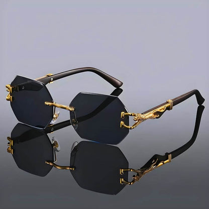 Hexagon Sonnenbrille mit Goldakzenten - UV-Schutz – Bild 2 von 6