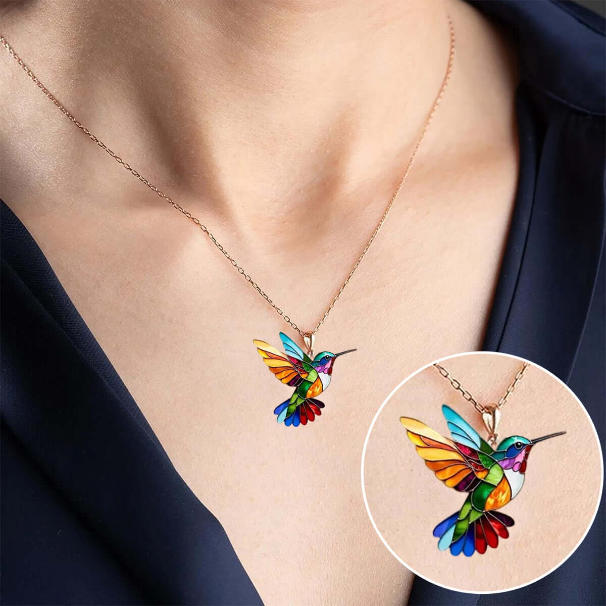 Elegan™ Kolibri-Halskette: Ein Symbol für Freiheit und Erneuerung – Bild 3 von 7