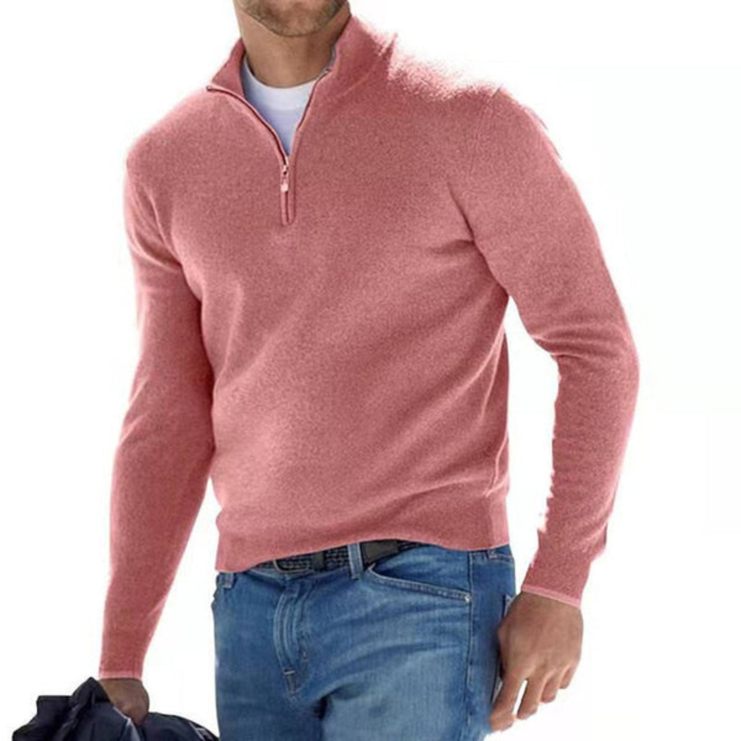 V-Ausschnitt Pullover Mit Reißverschluss – Pullover & Strick