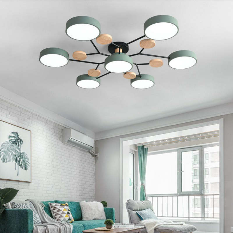 Muto Deckenleuchte Holz  Modern Rund LED Weiß Schlaf/Wohnzimmer – Bild 11 von 23