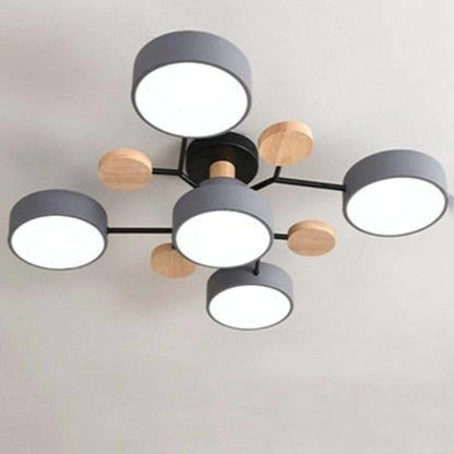Muto Deckenleuchte Holz  Modern Rund LED Weiß Schlaf/Wohnzimmer – Bild 20 von 23