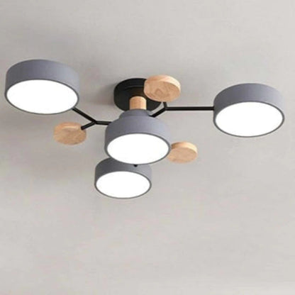 Muto Deckenleuchte Holz  Modern Rund LED Weiß Schlaf/Wohnzimmer – Bild 19 von 23