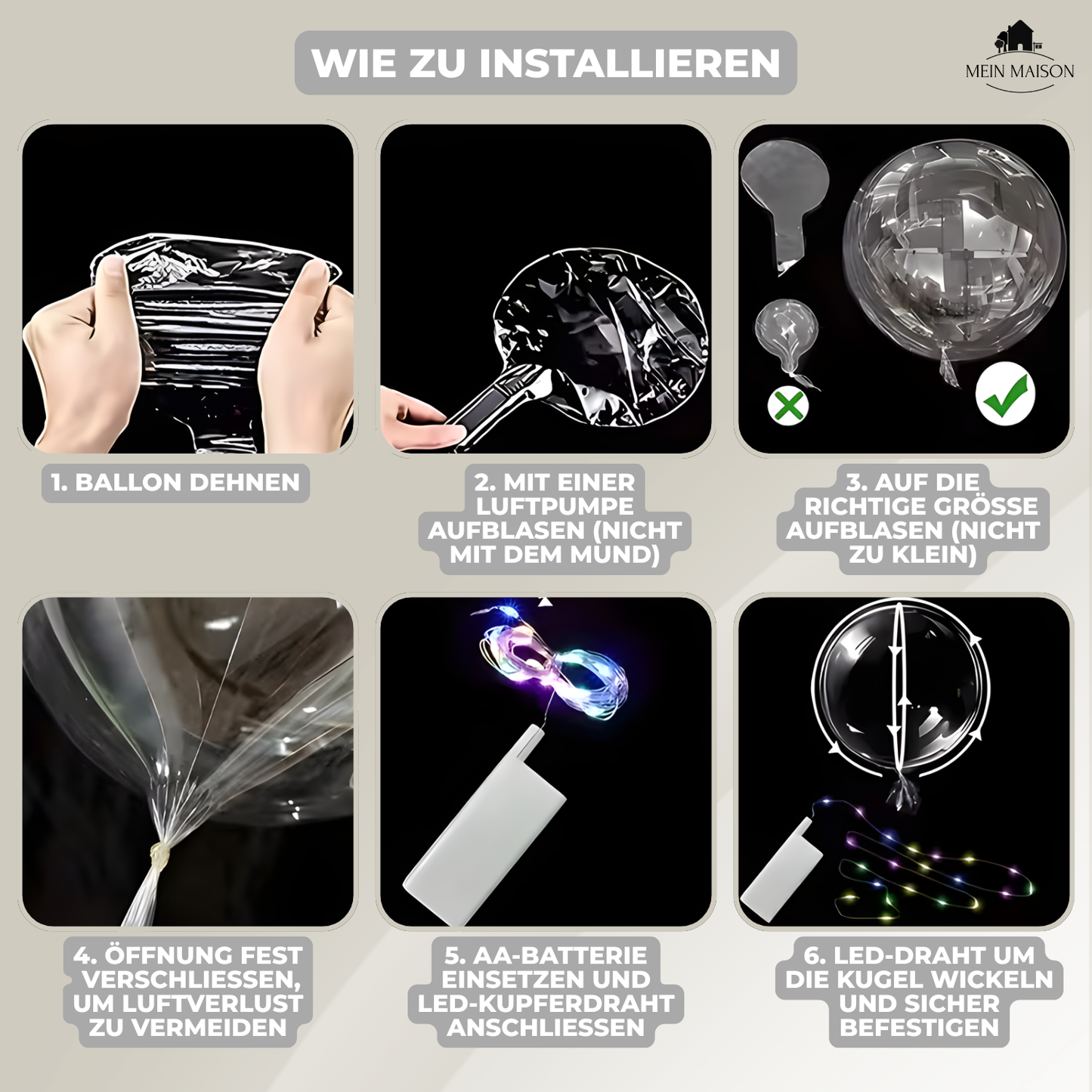 PartyGlow – Erleuchte jede Party mit warmem, wiederverwendbarem LED-Luftballon-Strahlerlicht – Bild 6 von 8