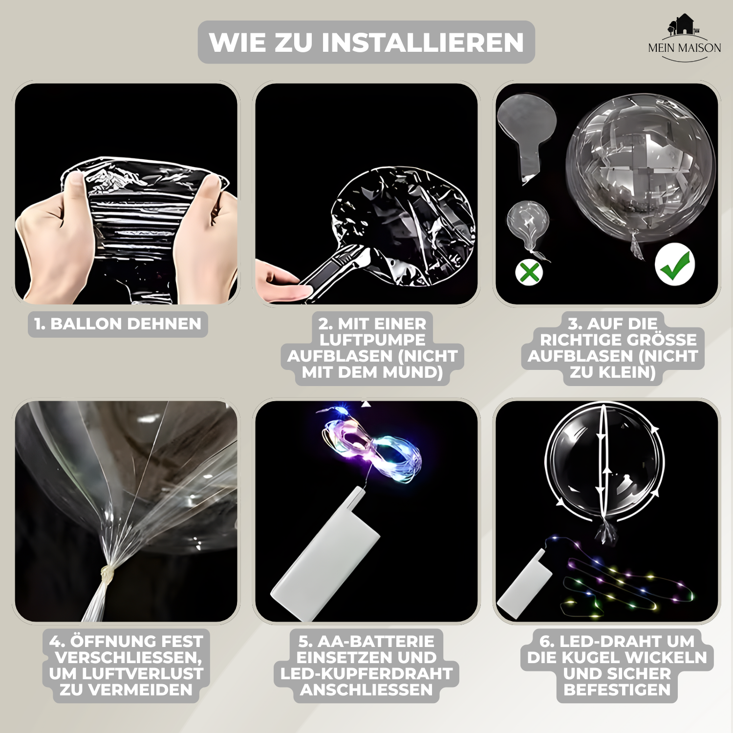 PartyGlow – Erleuchte jede Party mit warmem, wiederverwendbarem LED-Luftballon-Strahlerlicht – Bild 6 von 8