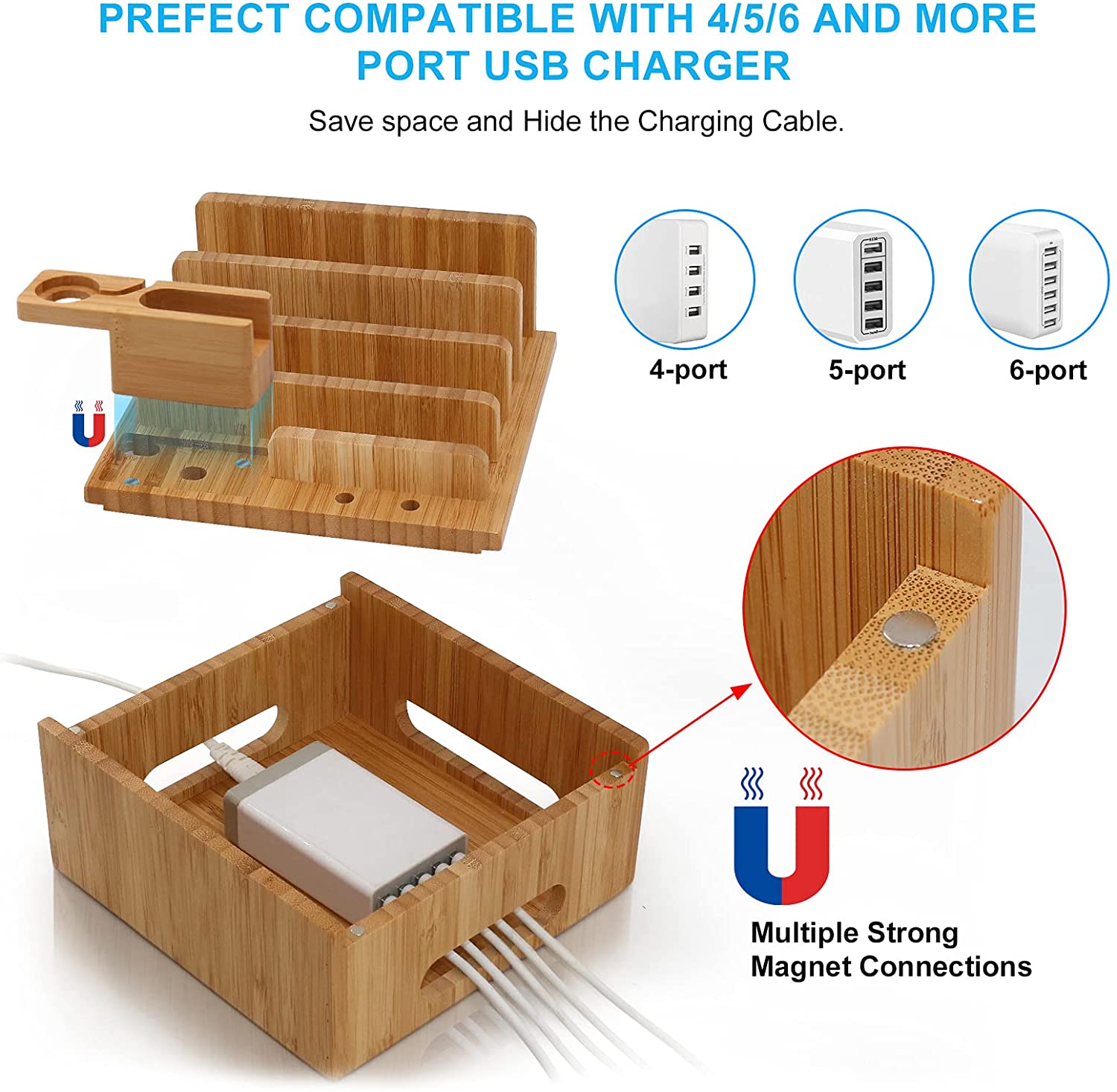 Tekavo ChargeDock Ladestation aus Bambus – Bild 3 von 18