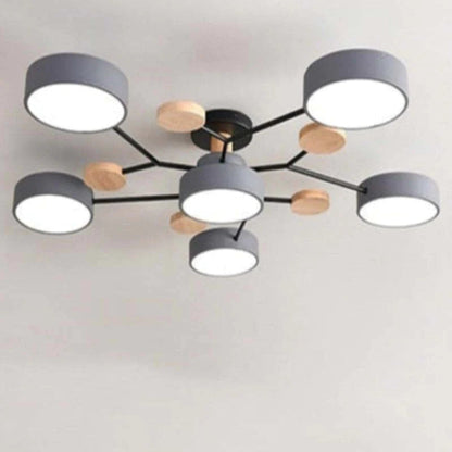 Muto Deckenleuchte Holz  Modern Rund LED Weiß Schlaf/Wohnzimmer – Bild 21 von 23