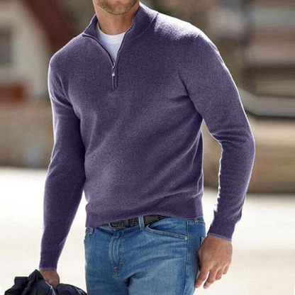 V-Ausschnitt Pullover Mit Reißverschluss – Bild 2 von 8