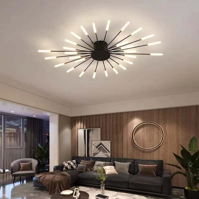 Industrial LED Deckenleuchte Schwarz/Gold Wohnzimmer Metall – Bild 16 von 24