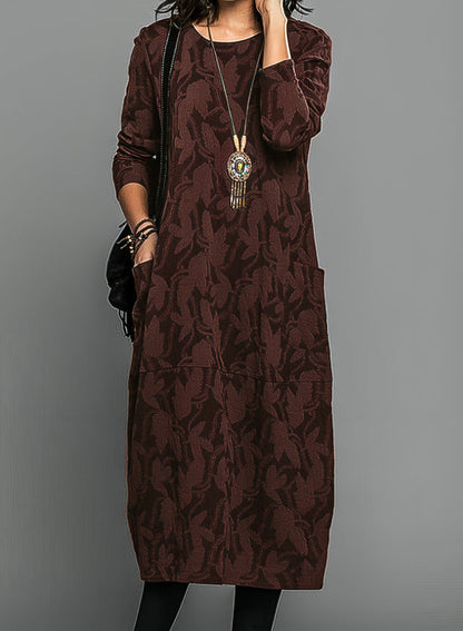 Luxuriöses Winterkleid mit Druck – Bild 2 von 4