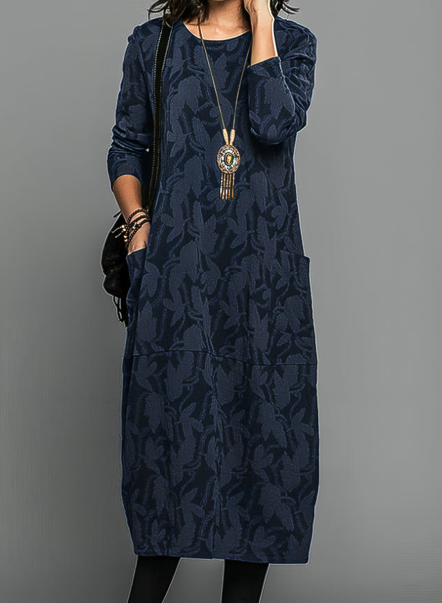 Luxuriöses Winterkleid mit Druck – Bild 3 von 4