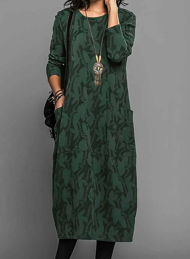 Luxuriöses Winterkleid mit Druck – Damenkleid