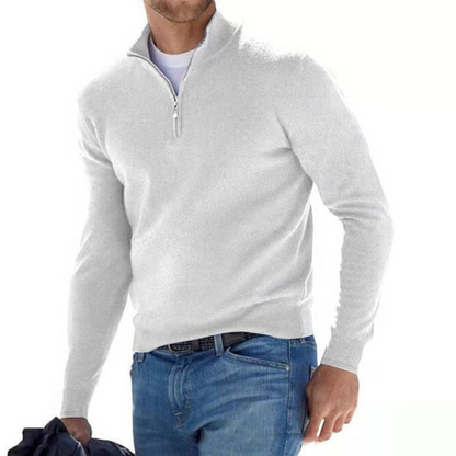 V-Ausschnitt Pullover Mit Reißverschluss – Bild 7 von 8