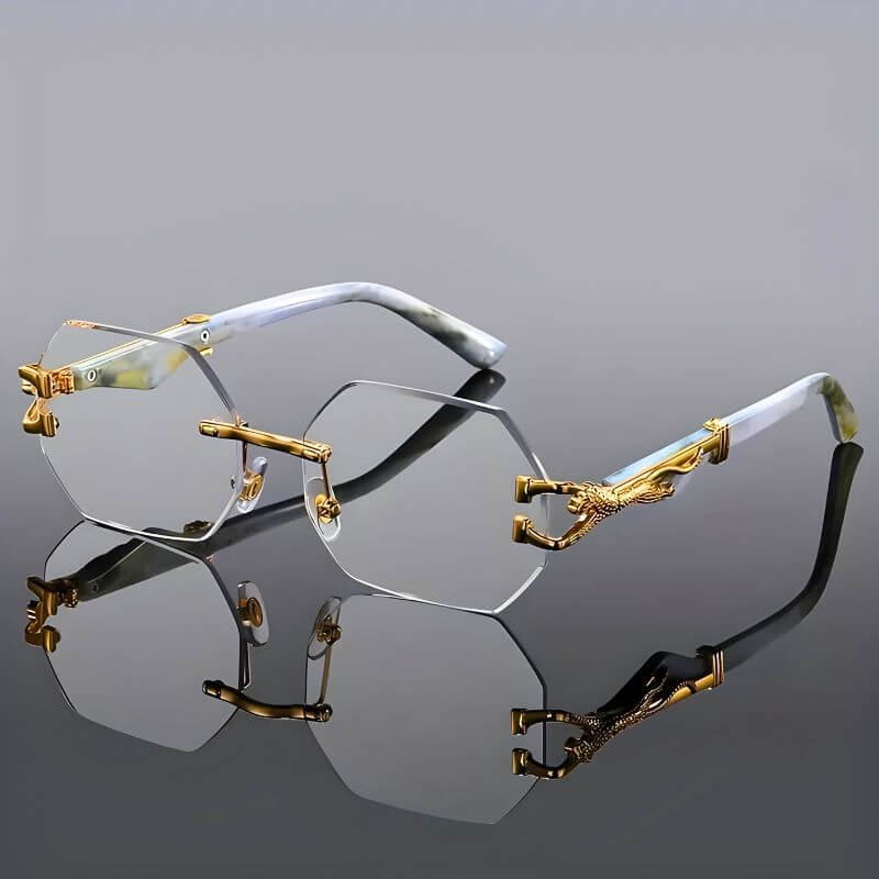 Hexagon Sonnenbrille mit Goldakzenten - UV-Schutz – Bild 6 von 6