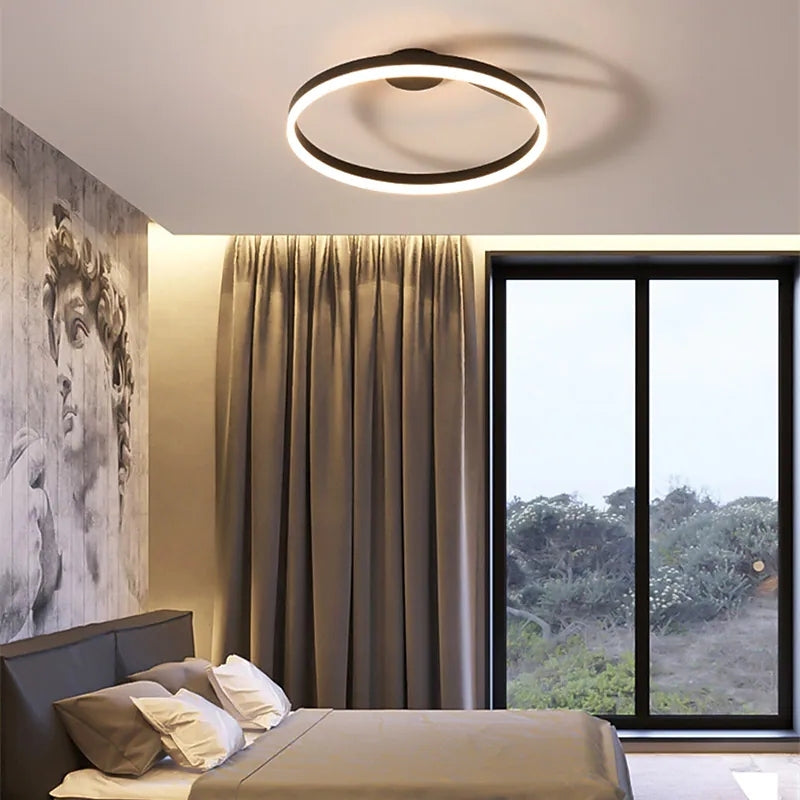 Arisha Deckenleuchte Ring  Modern LED  Schwarz/Weiß Wohnzimmer Flur Metall – Bild 3 von 11