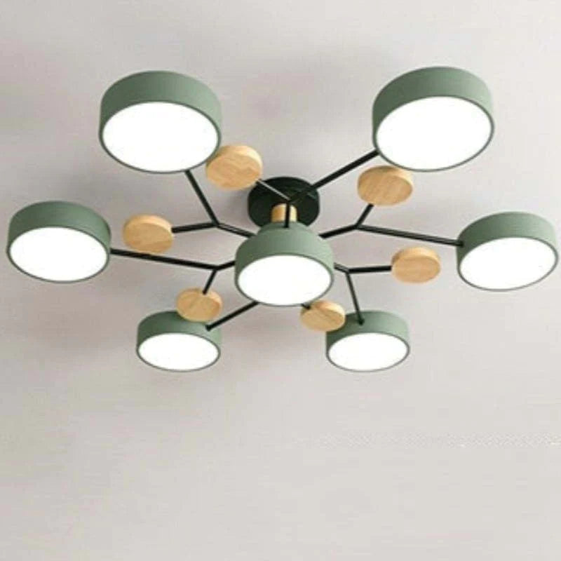 Muto Deckenleuchte Holz  Modern Rund LED Weiß Schlaf/Wohnzimmer – Bild 18 von 23