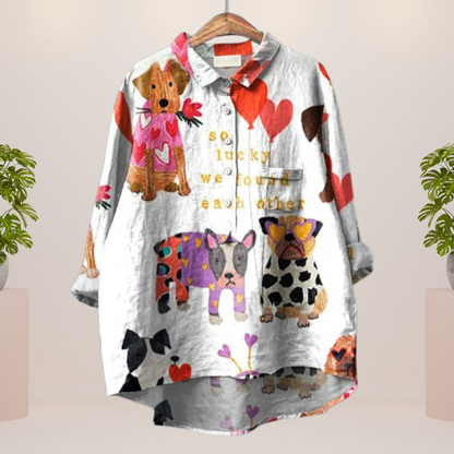 Exklusives Damenhemd mit Kunstdruck – Bild 3 von 7