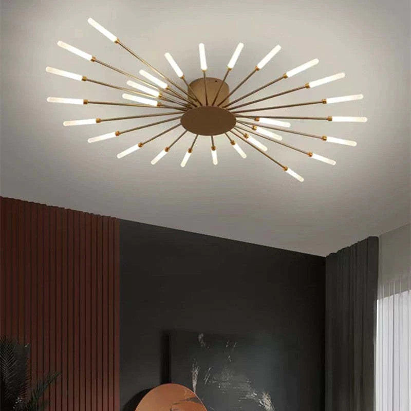 Industrial LED Deckenleuchte Schwarz/Gold Wohnzimmer Metall – Bild 6 von 24
