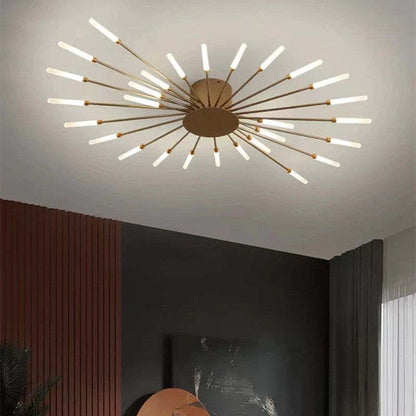 Industrial LED Deckenleuchte Schwarz/Gold Wohnzimmer Metall – Bild 6 von 24